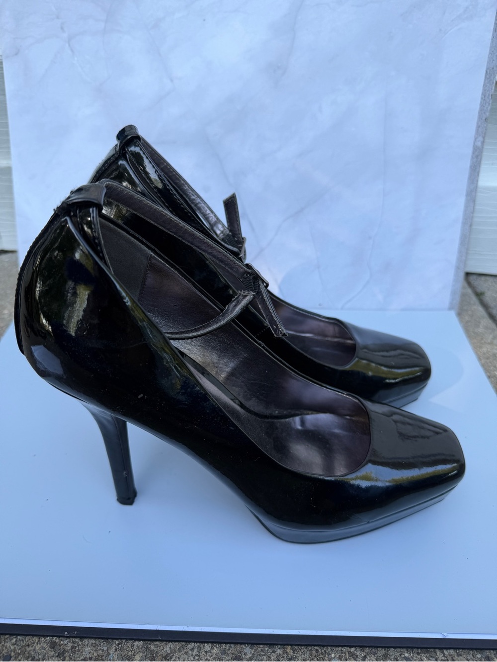Worthington Women's Black Patent High Heel Mary Jane Pumps